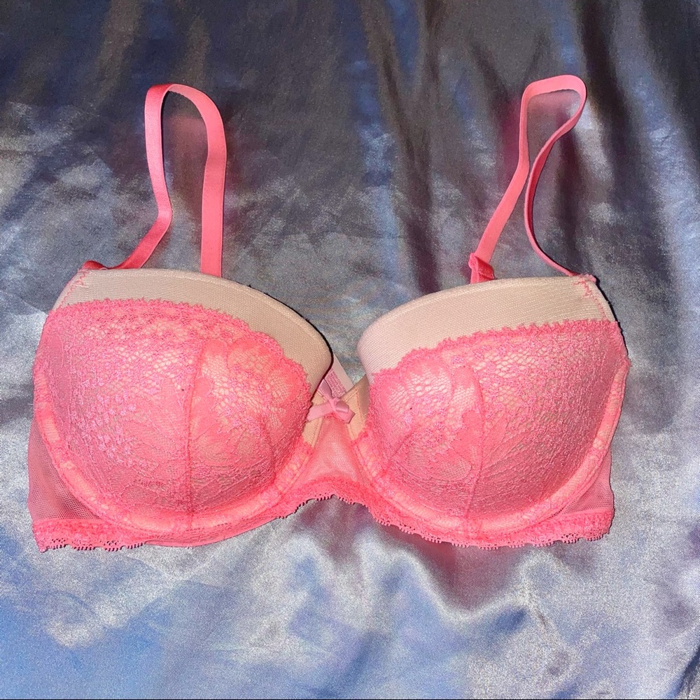 nude and coral- pink victoria secret 32 d bra